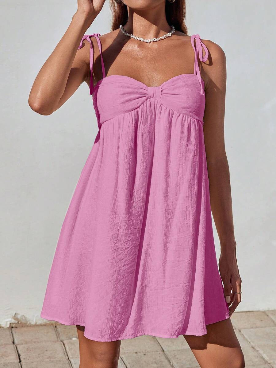 Womens Stylish Comfortable Mini Solid-color Loose-fit Slip Dress