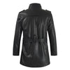 Men's Stand-up Collar And Velvet Mid-length Leather Jacket
