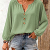 Womens Long Sleeve V Neck Multi Color Topshirt