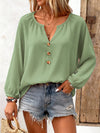 Womens Long Sleeve V Neck Multi Color Topshirt