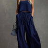 Womens Two-piece Set Loose-fitting Vest And Wide-leg Pants