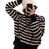 Women's Spring And Autumn Short Striped Knitted Bottoming Sweater