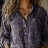 Women's Top V-neck Printed Exquisite Linen
