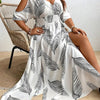 Elegant V-neck Sleeveless Off-shoulder Split Dress