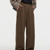 Men's Straight Fleece-lined Casual Wool Trousers