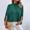 Camicia in pizzo irregolare allacciata a mezzo collo alto, stile europeo e americano