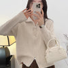 Spring Concise Idle Style Soft Glutinous Coat Thermal Knitting Coat
