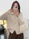 Spring Concise Idle Style Soft Glutinous Coat Thermal Knitting Coat