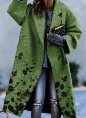 Cappotto di lana di grandi dimensioni, nuovo, casual e comodo, a maniche lunghe, per donna europea e americana