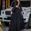 Abito elegante in chiffon con cuciture, abito da banchetto a vita media con ampia gonna a ruota