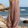 Beach Vacation Strap Knit Maxi Dress