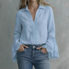 Elegante blusa di cotone con finiture in pizzo e modello pullover