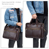 Men's First Layer Cowhide Portable Briefcase