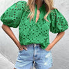 Top da donna casual elegante in pizzo traforato