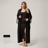 Abito lounge taglie forti a maniche lunghe con bordo in pizzo