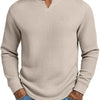 Men's Slim-fit Casual Long-sleeve V-neck Top