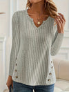 Simple Solid Color Casual Knitted Button Sweater