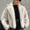Fox Fur Thick Warm Long Sleeves Short Coat