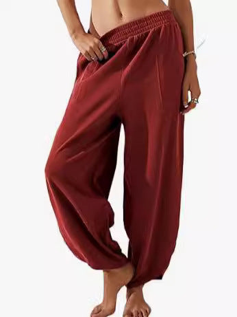 Women's Cotton And Linen Loose Wide-leg Pants Casual