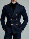 Men's Elegant Double-breasted Denim Blazer