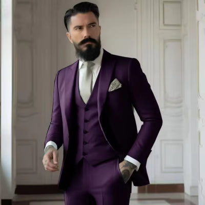 Completo da Uomo Slim Fit Tinta Unita