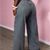 Women's Retro Distressed Kimchi Wide-leg Jeans