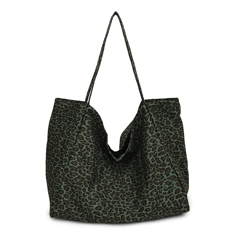 Leopard Print European And American Retro Casual Textured One-shoulder Bag