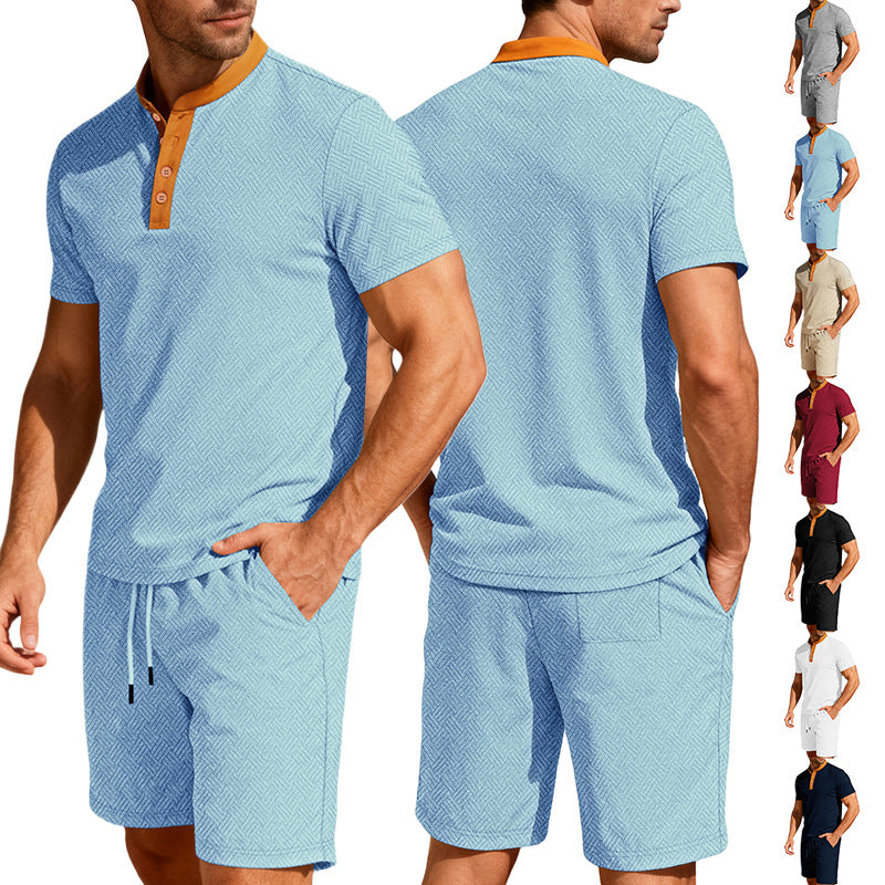 Tuta sportiva casual da uomo con risvolto e cerniera