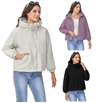 Women's Shell Jacket Hooded Small Loose