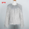 Women's Short Long Sleeve Plus Size Fur Coat