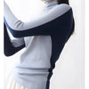 Two-tone High Neck Inner Wear Front And Back Color Matching Sweater Bottoming Shirt Blue