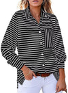 V-neck, Extra-stretch Long-sleeve Shirt