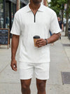 Polo da uomo, casual, a maniche corte, pantaloncini sportivi