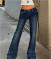 Women's Street Style Low Waist Slim Flared Jeans