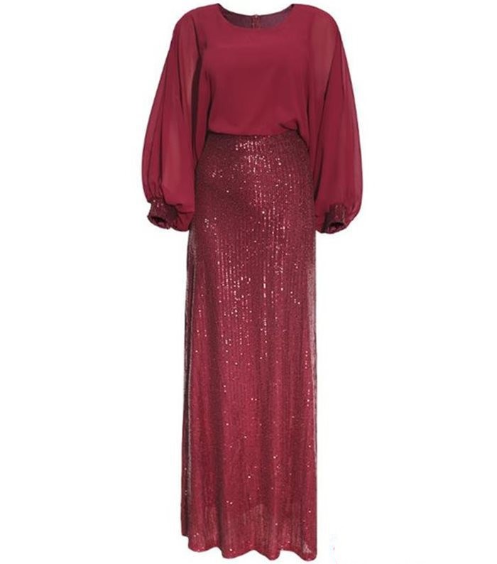 Vestito da sera in chiffon con perline da donna africana Taglie forti