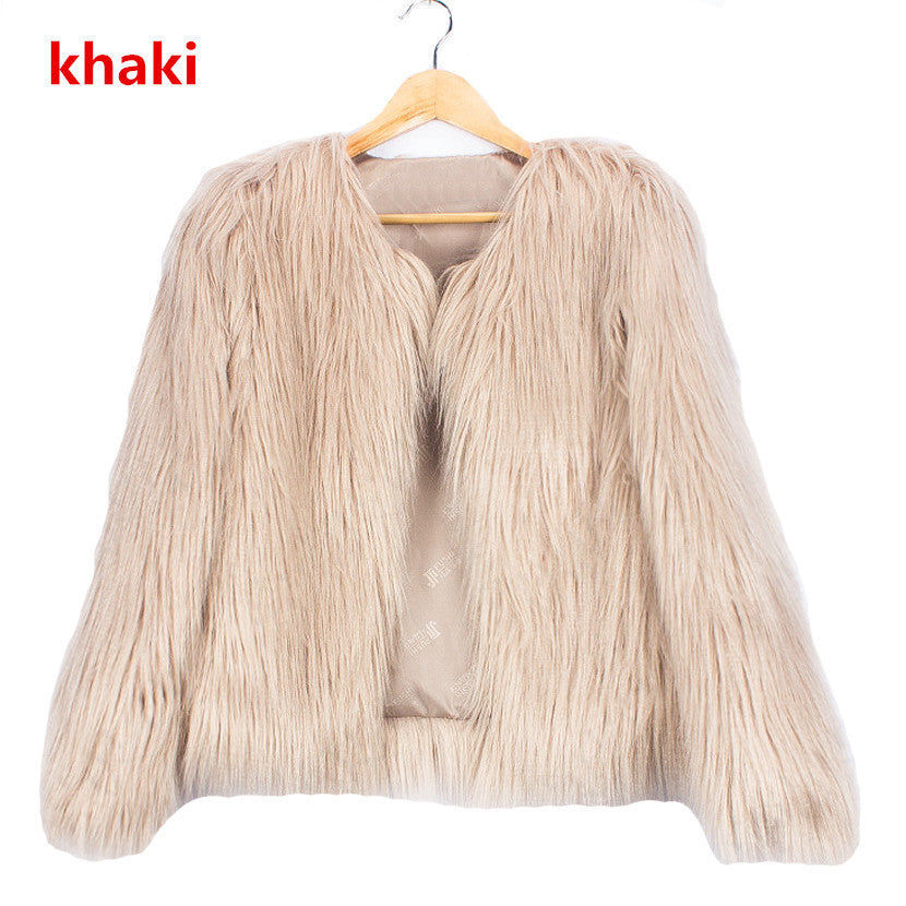 Women's Short Long Sleeve Plus Size Fur Coat