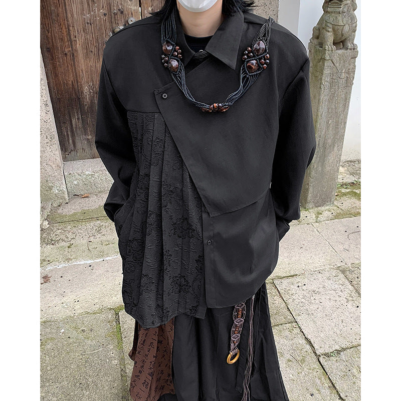 Spring Men's Design Pleated Shirt