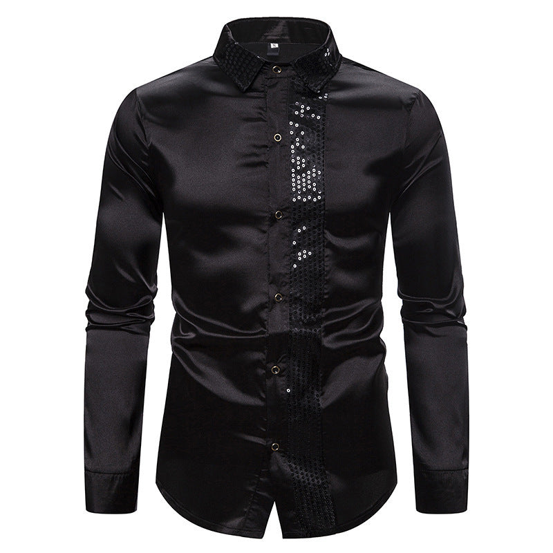 Host Ceremony Men's Lapel Long Sleeve Shirt