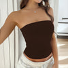 Y2g Sexy Solid Color Backless Knitted Tube Top For Women