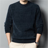 Fleece-lined Keep Warm Pure Color Men's Sweater