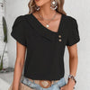 Top a maglia a maniche corte casual da donna slim-fit