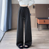 Autumn And Winter Lattice Loose Pants Women's High Waist Slimming Loose Straight