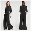 Womens Casual Slim-Fit Loose Wide-Leg Pants Set