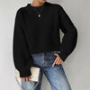 Short Round Neck Solid Color Sweater All-matching Wear