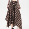 Irregular Plaid Skirt Women's Retro Plaid