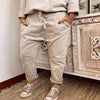 European And American Patchwork Drawstring Elastic Harem Casual Pants Pure Cotton