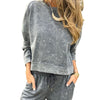 Women's Casual All-matching Lace-up Crew Neck Long Sleeve Blouse And Pants