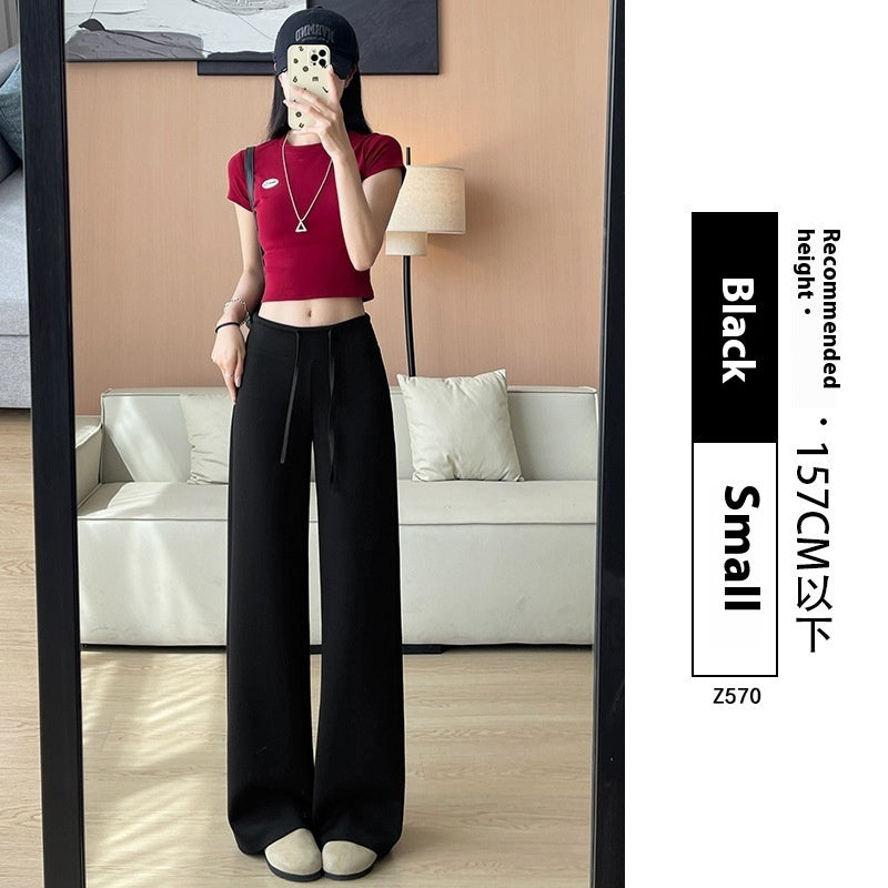 Women's High Waist Slimming And Straight Draping Casual Wide Leg Sweatpants