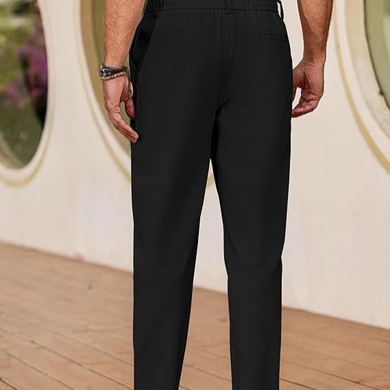 Men's Casual Breathable Drawstring Pants Breathable Casual Pants With Slight Stretch