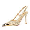 Décolleté slingback eleganti con punta a spillo e finitura metallica
